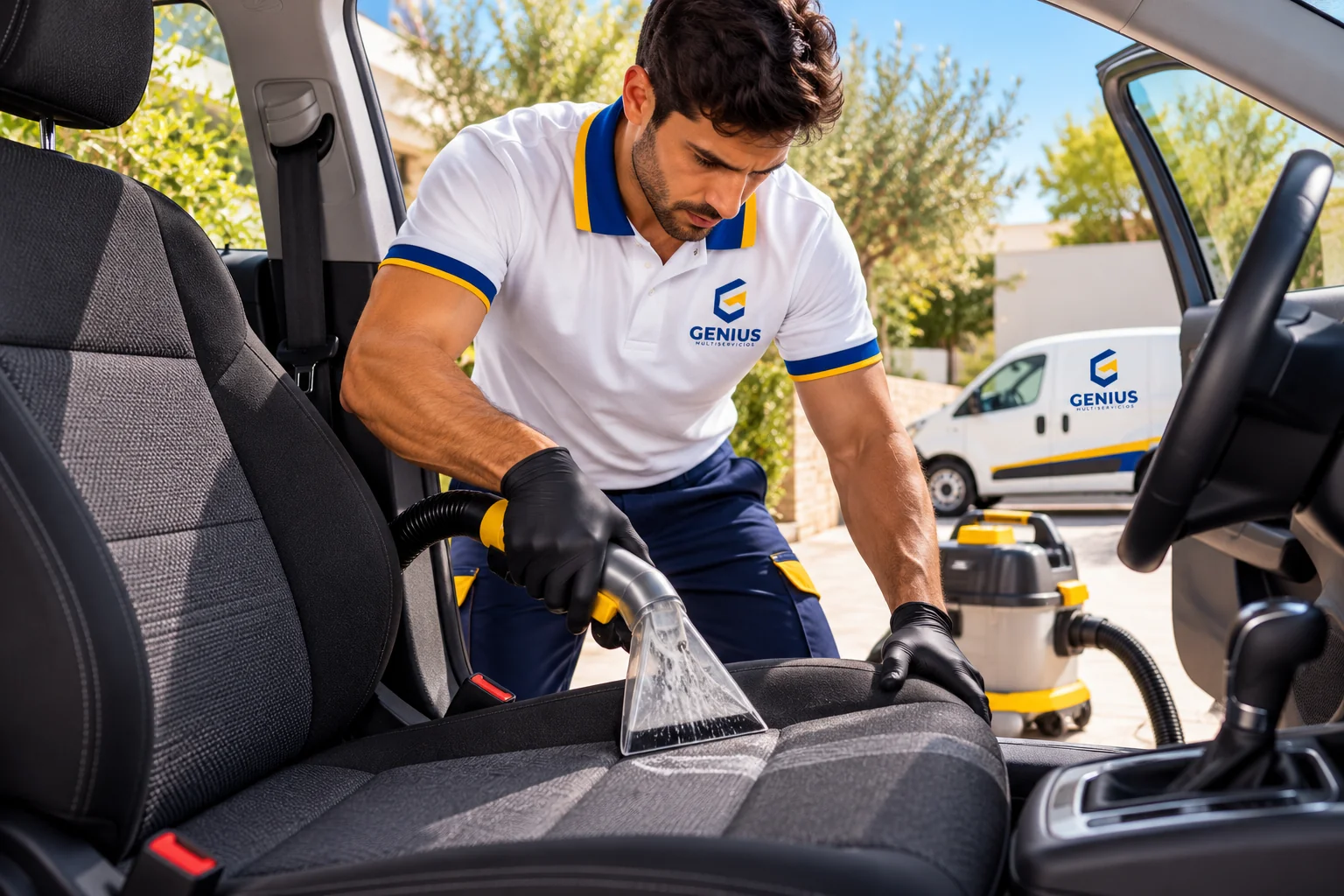 Limpieza profesional de tapicer&iacute;a de coche a domicilio en Ibiza